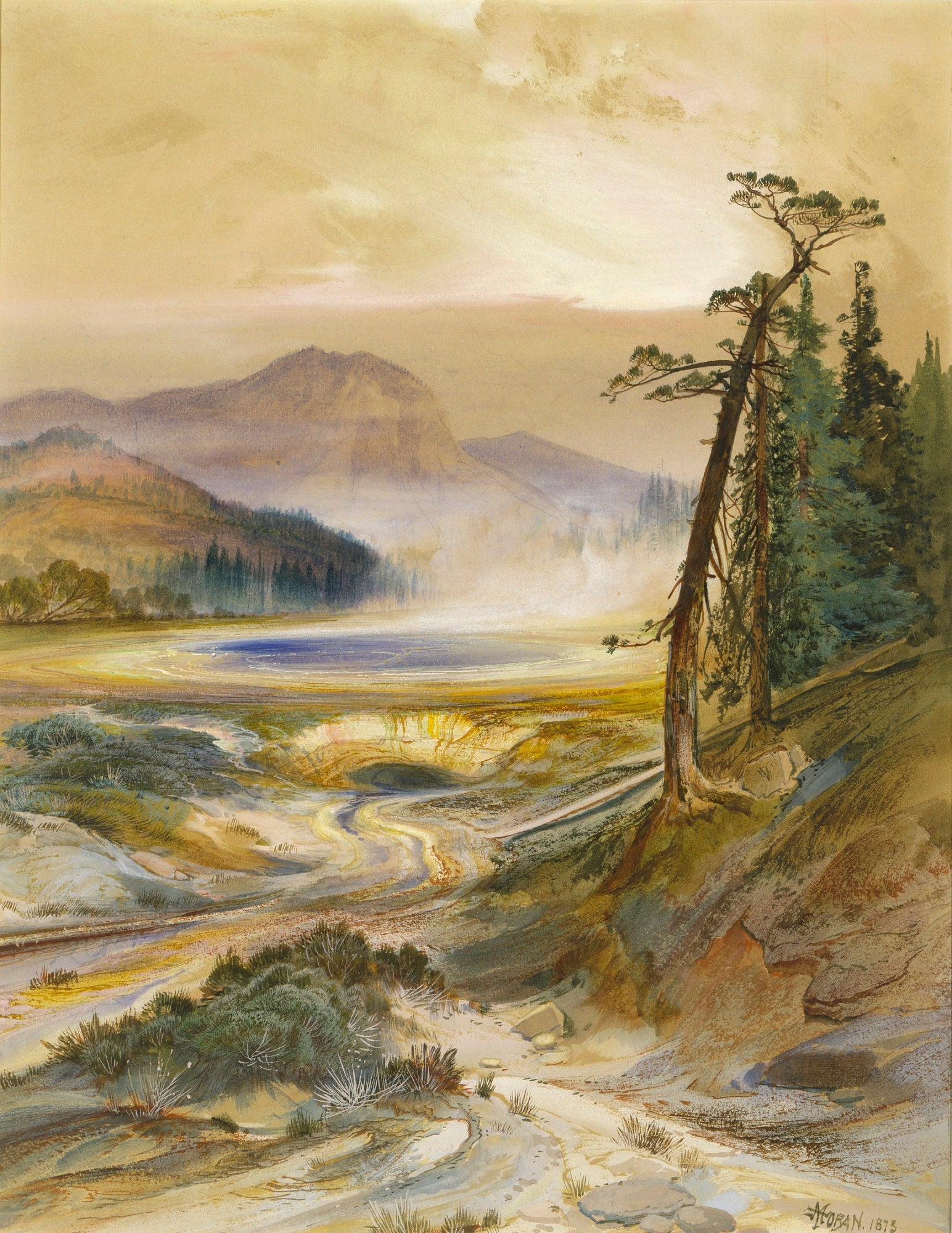 Geyser Excelsior parc de Yellowstone - Thomas Moran - Alpha Reproduction