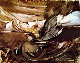 Caccia selvatica in nero - Giovanni Boldini