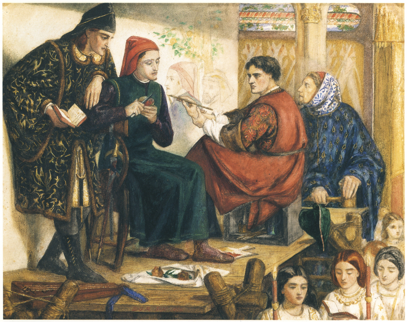 Giotto dipingendo il ritratto di Dante - Dante Gabriel Rossetti