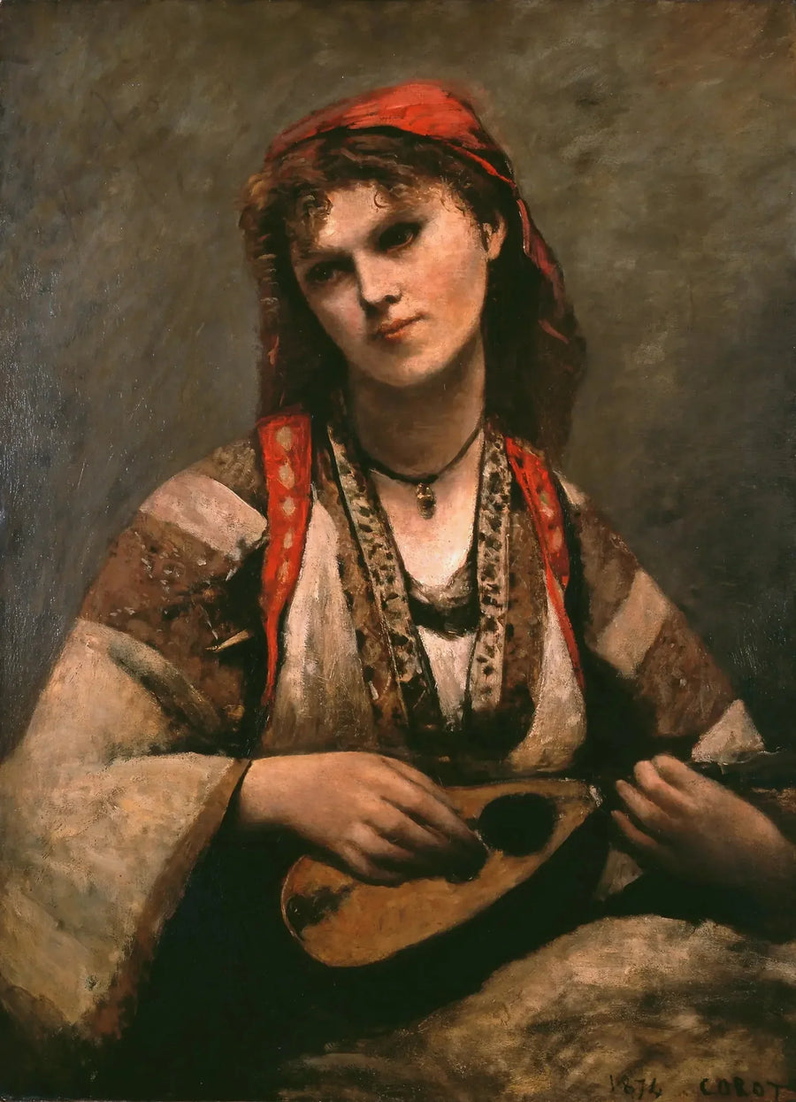 Gitana con la mandolina - Jean-Baptiste Camille Corot
