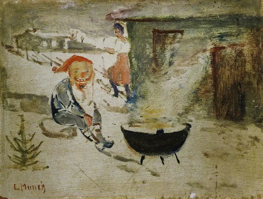 Gobelin au porridge de Noël - Edvard Munch image 1 tableau peint à l’huile sur toile
