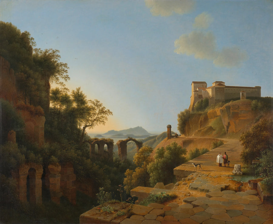 Le golfe de Naples avec l'île d'Ischia en arrière-plan - Josef August Knip