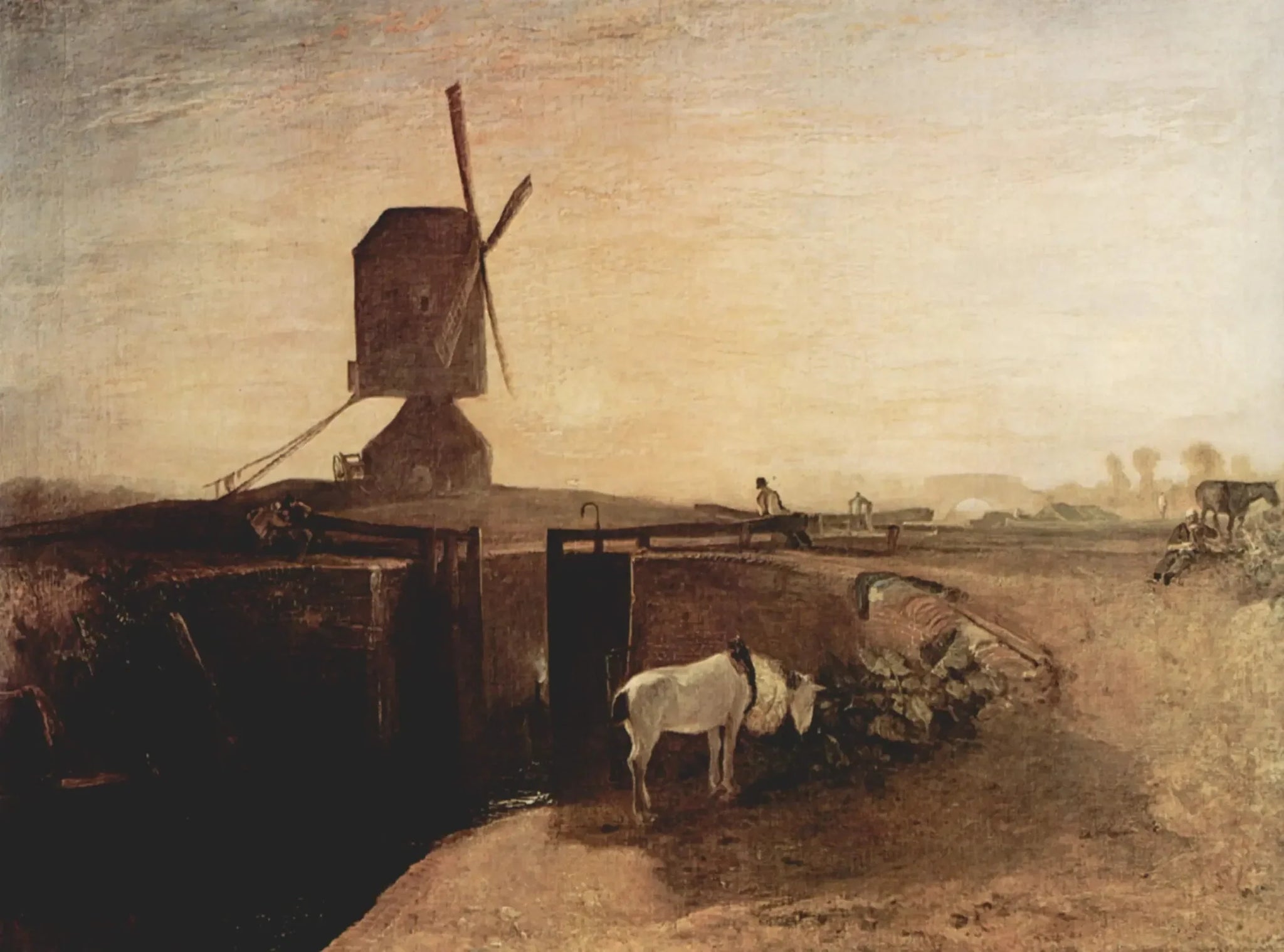 Grand Junction Canal at Southall Mill - J. M. W. Turner image 1 copie de tableau peinte à la main
