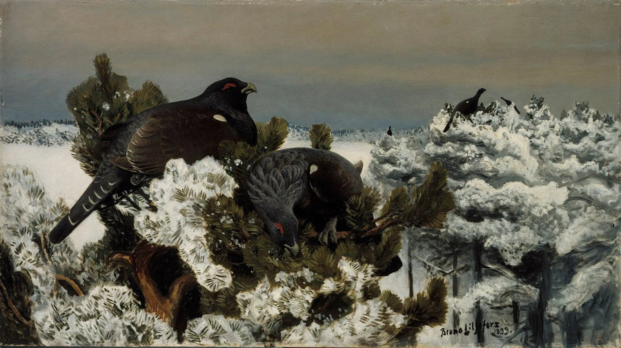 Gallo cedrone in un paesaggio invernale - Bruno Liljefors