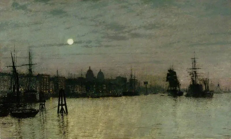 Greenwich, Marea bassa - John Atkinson Grimshaw