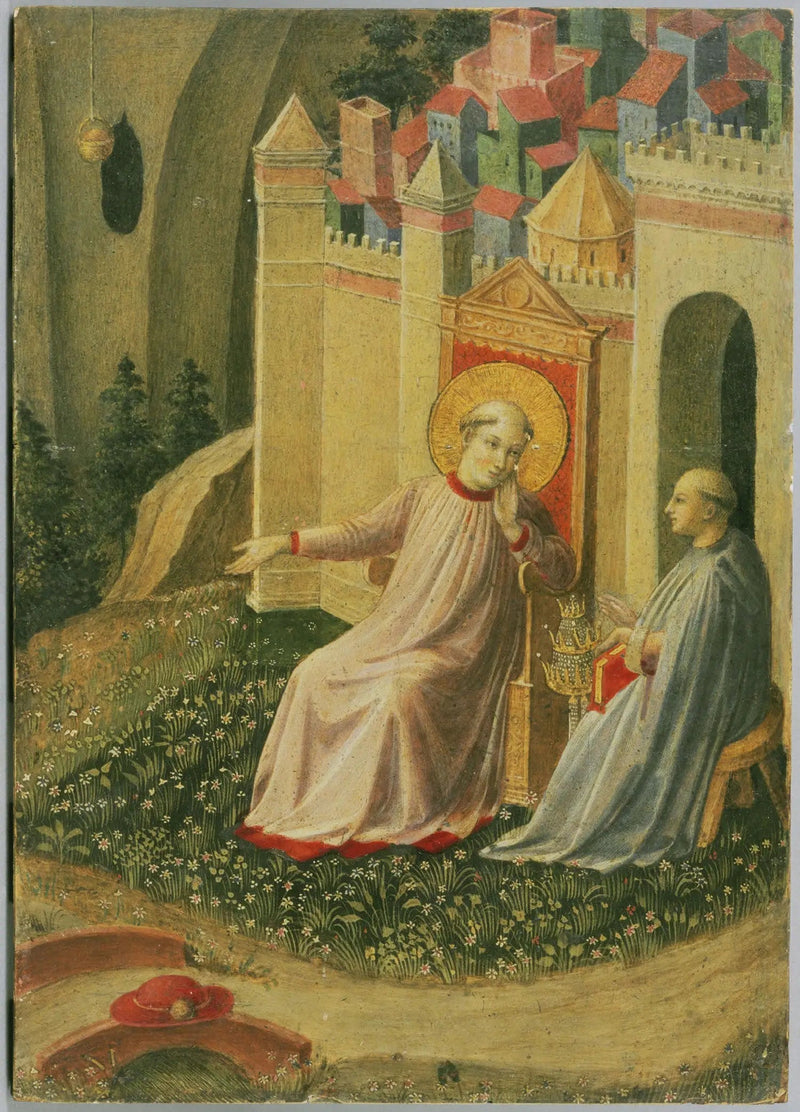 Gregorio Magno che rifiuta la tiara pontificia, estratto da una tavola ritagliata che rappresenta scene della Tebaide - Fra Angelico