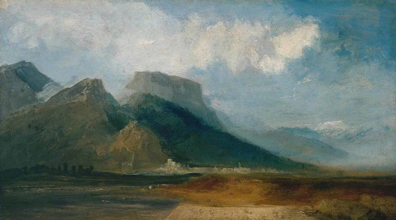 Grenoble vista dal fiume Drac con il Monte Bianco in lontananza - J. M. W. Turner