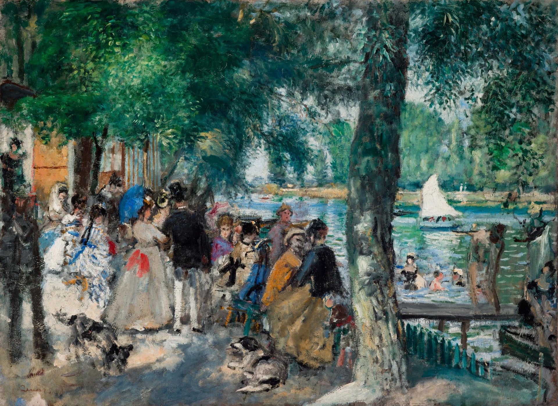 Baignade dans la Seine, dite La Grenouillère, de Renoir — Musée Pouchkine