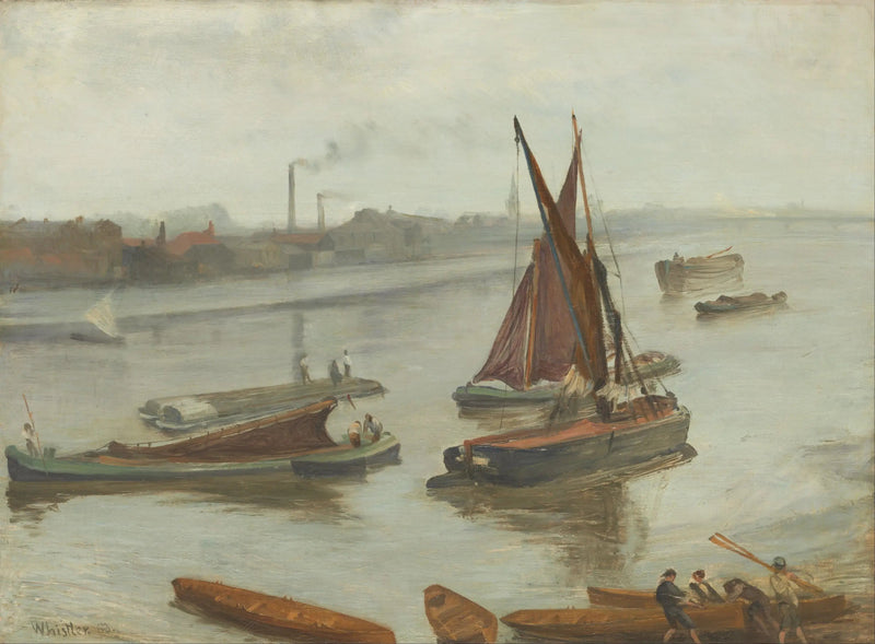 Grigio e argento: Old Battersea Reach - James Abbott McNeill Whistler