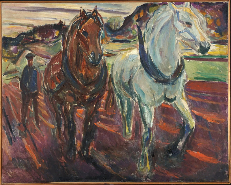 Gruppo di cavalli da tiro - Edvard Munch