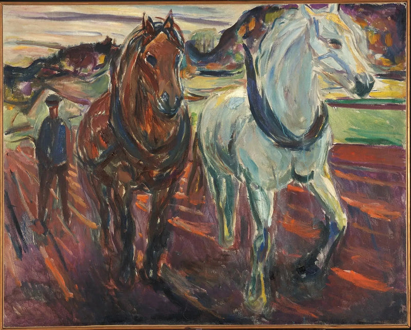 Gruppo di cavalli da tiro - Edvard Munch