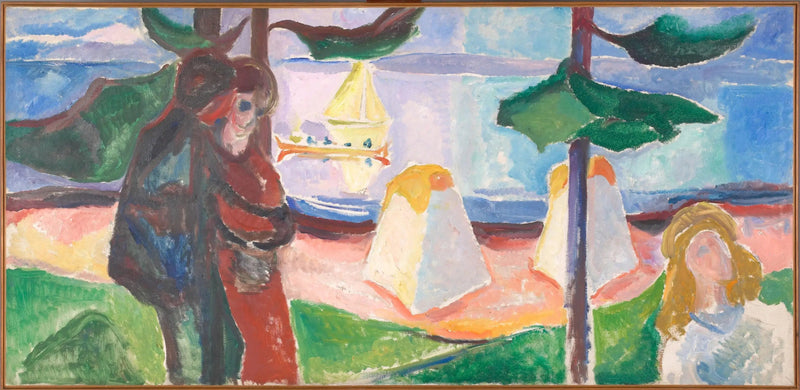 Gruppi di persone sulla spiaggia - Edvard Munch