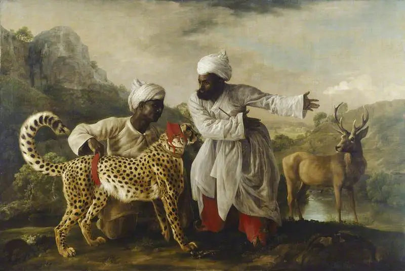 Ghepardo e cervo con due Indiani - George Stubbs