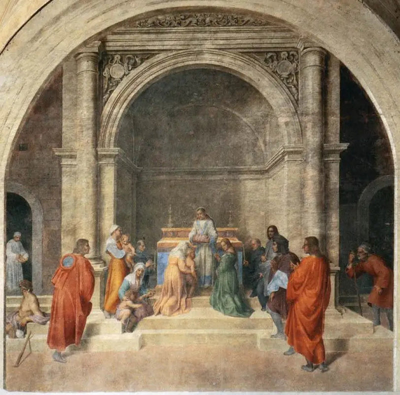 Guarigione miracolosa con le reliquie di Filippo Benizzi - Andrea del Sarto