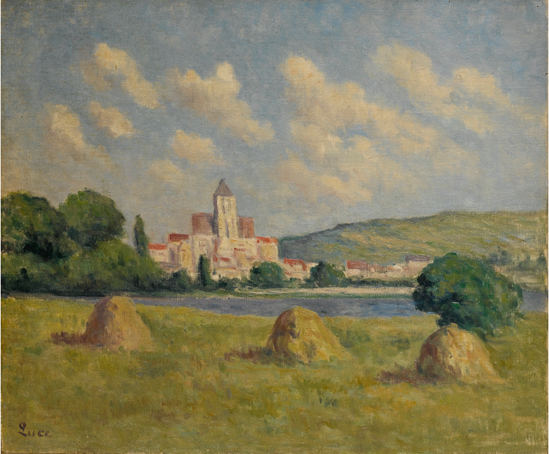 Guernes, l'église e i campi - Maximilien Luce