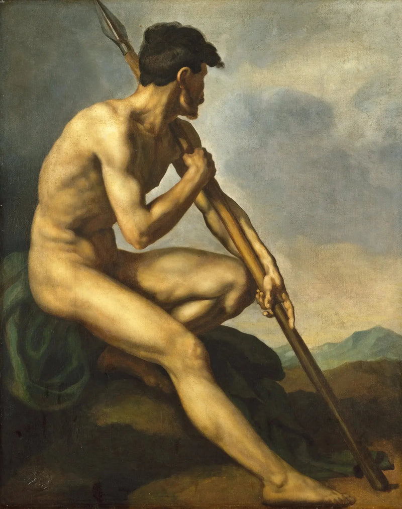Guerriero nudo con una lancia - Théodore Géricault