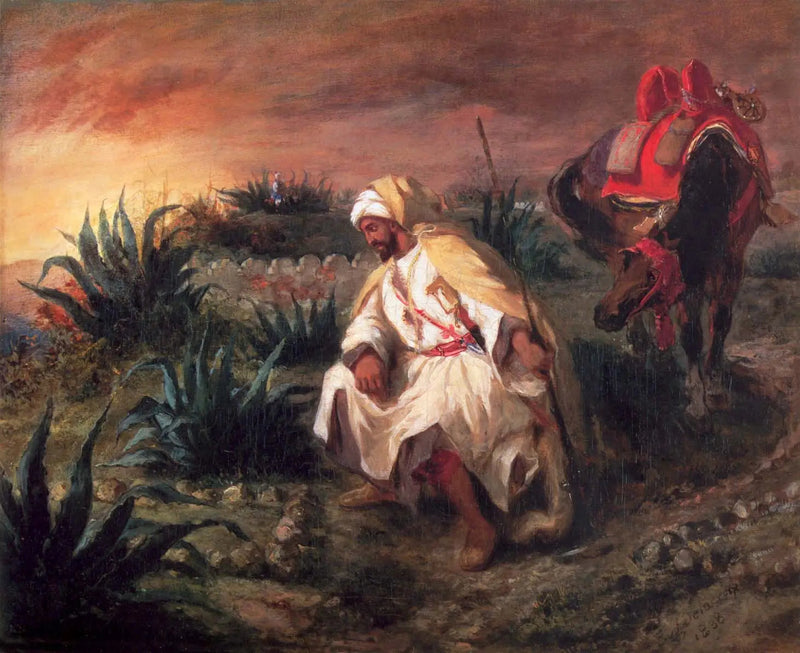 Guerriero vicino a una tomba - Eugène Delacroix
