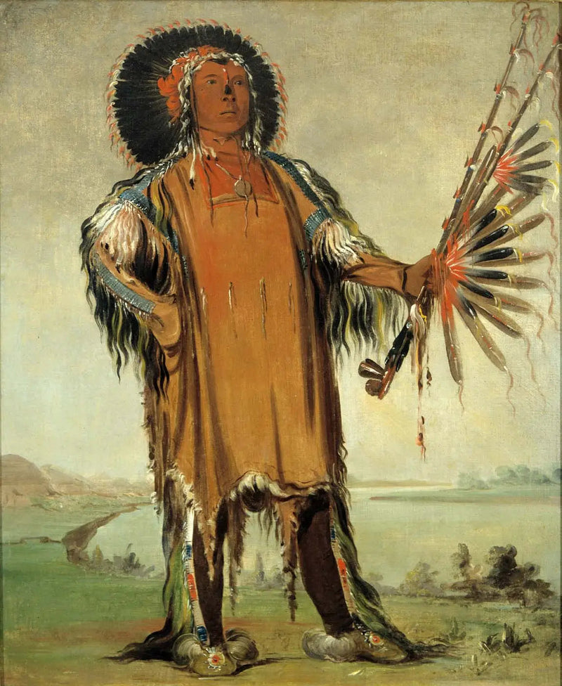Ha-na-tá-nu-maúk, capo dei lupi, capo supremo della tribù - George Catlin