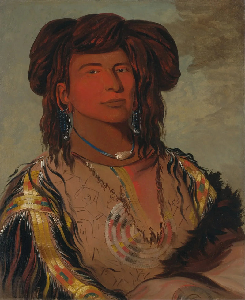 Ha-wón-je-tah, Una corna, Capo principale della tribù Miniconjou - George Catlin