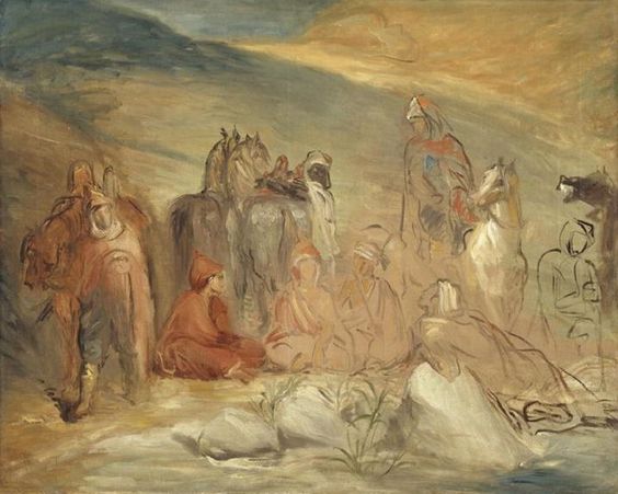 Fermata degli spahis vicino a una fonte - Théodore Chassériau