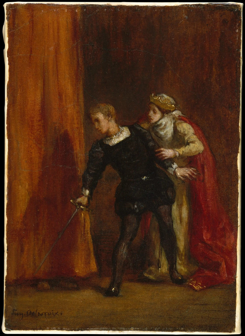 Amleto e sua madre - Eugène Delacroix