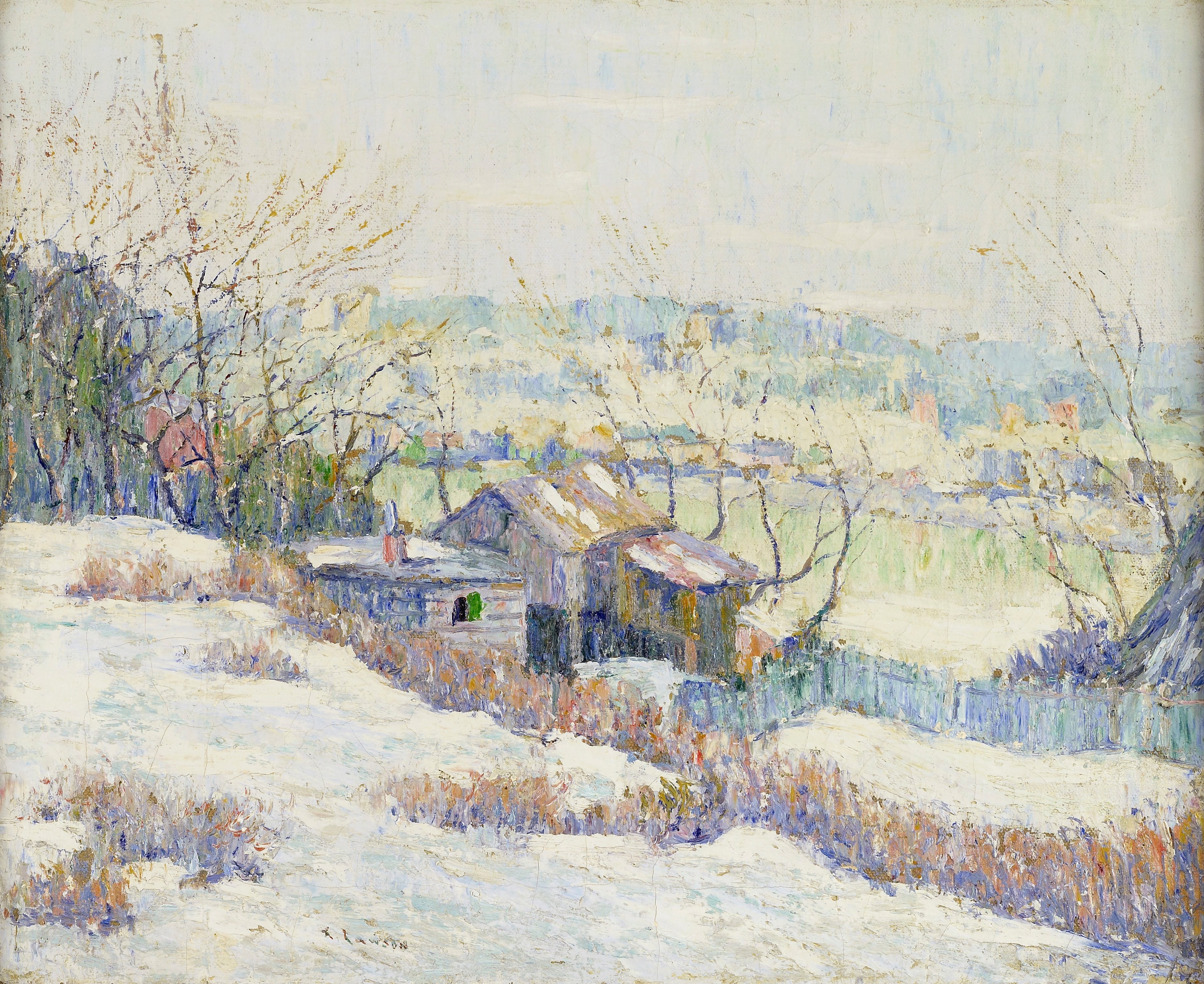 Haut-Harlem River - Ernest Lawson image 1 copie peinte à la main à l’huile