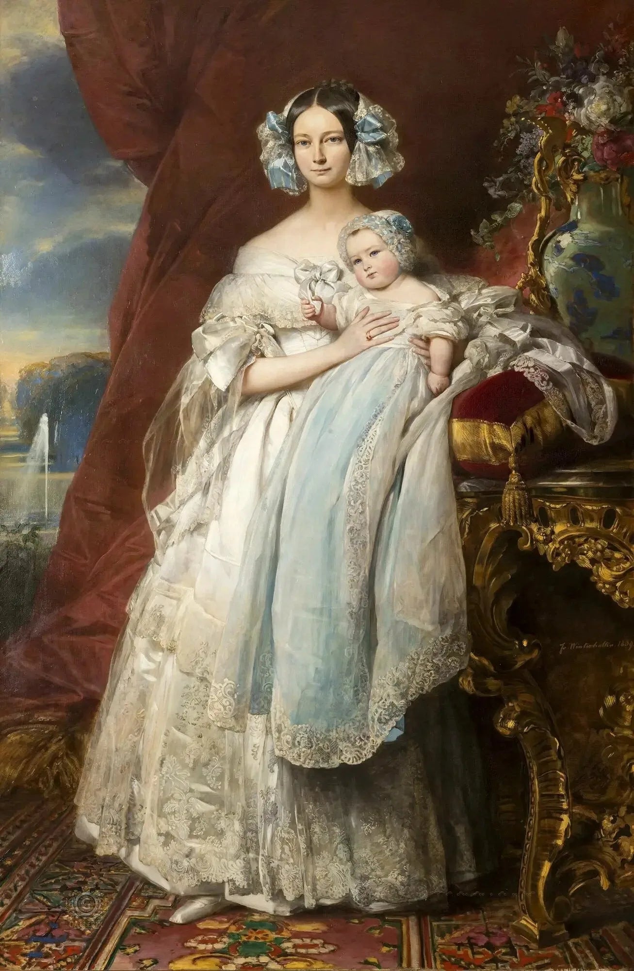 Hélène-Louise, princesse de Mecklenbourg, duchesse d'Orléans (1814-1858) - Franz Xaver Winterhalter image 1 reproduction de peinture à l’huile