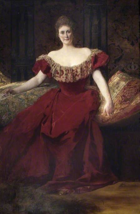 Henrietta Maria Walter (1843–1935), épouse d'Arthur Fraser Walter de Bearwood, grand intendant de Wokingham (1895–1910) - Jean-Joseph Benjamin-Constant image 1 copie peinte à la main à l’huile