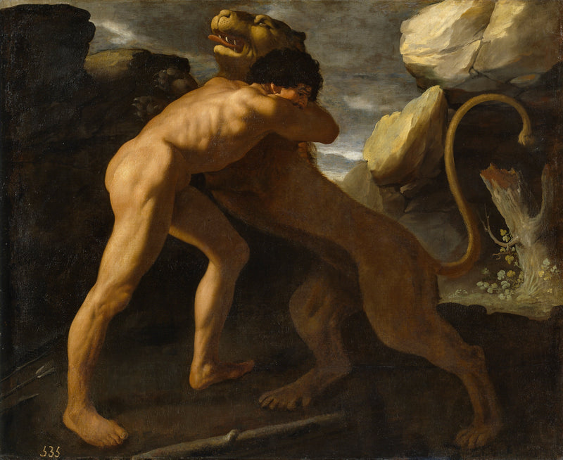 Ercole che affronta il leone di Nemea - Francisco de Zurbarán