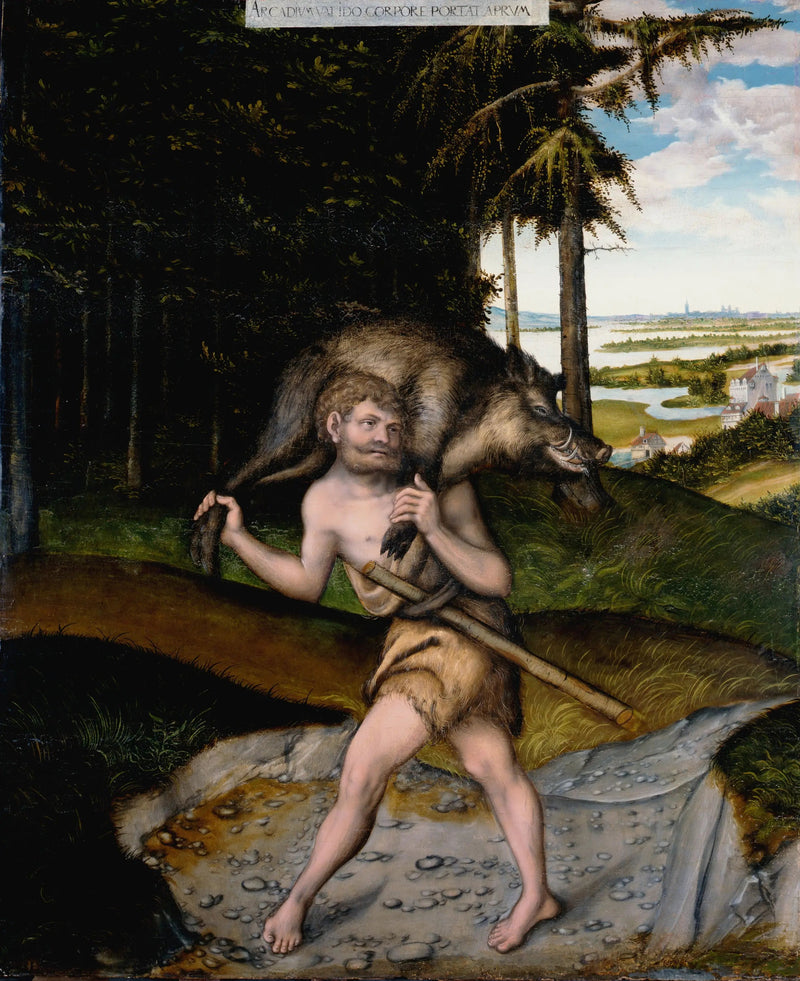 Ercole e il cinghiale di Érimanthe - Lucas Cranach il Vecchio