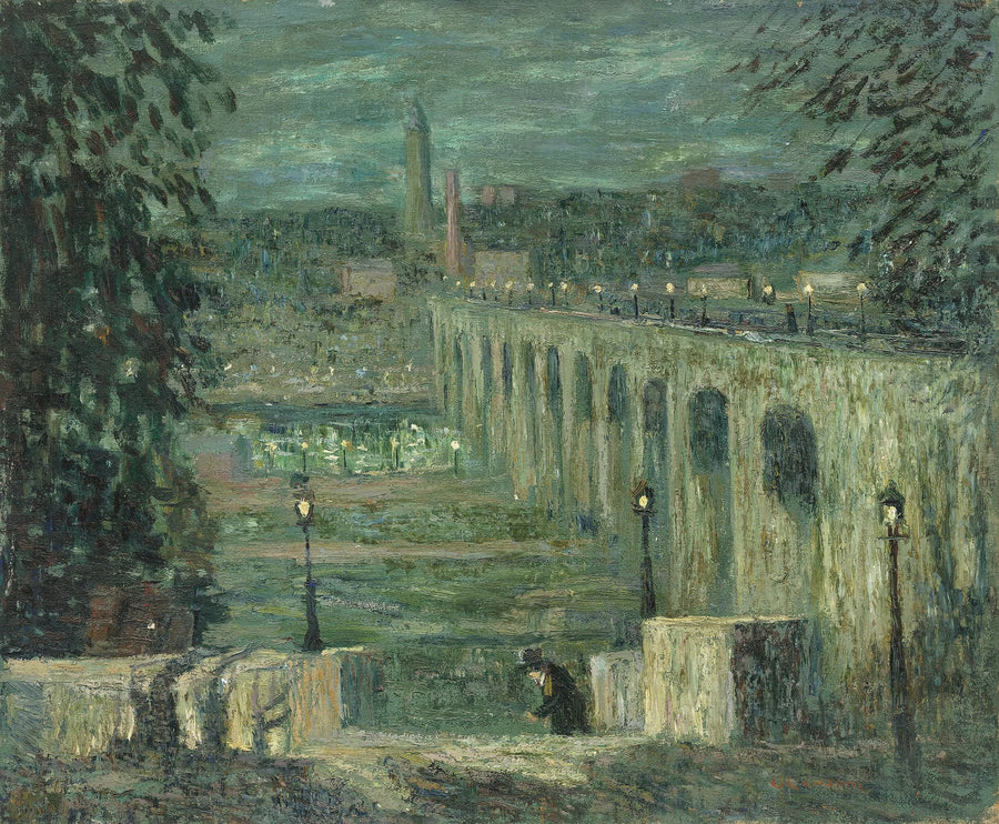 High Bridge di notte, New York - Ernest Lawson