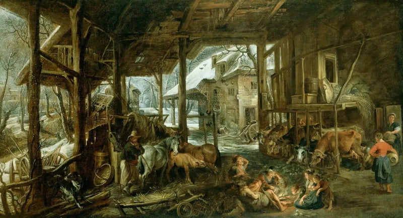 Inverno : L'interno di un granaio - Peter Paul Rubens