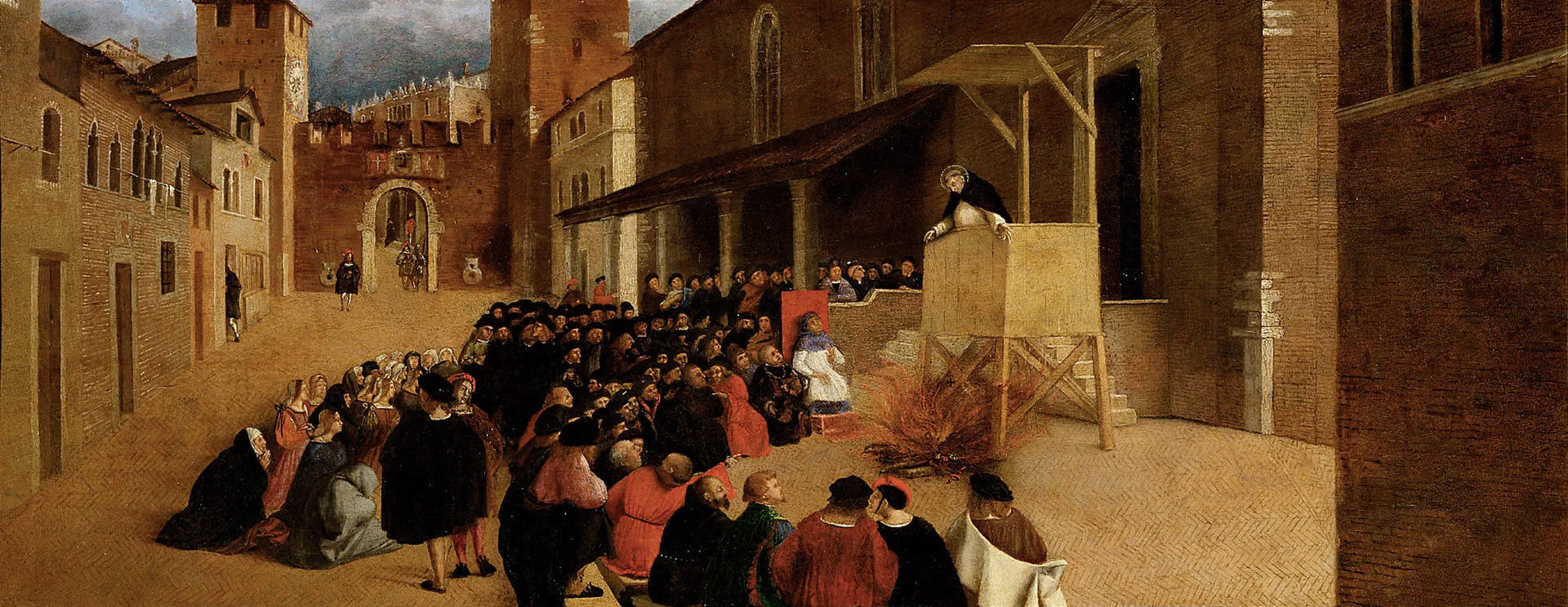 Homélie de saint Dominique à Recanati - Lorenzo Lotto image 1 reproduction d’œuvre d’art à l’huile