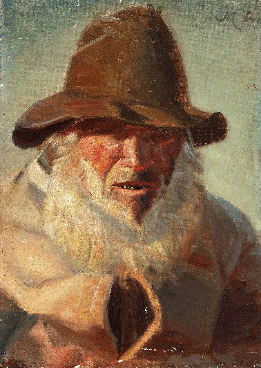 Uomo con la barba bianca. -Michael Peter Ancher