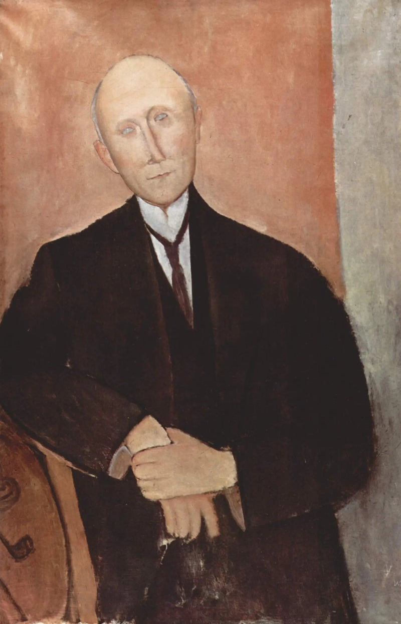 Uomo seduto su sfondo arancione - Amedeo Modigliani