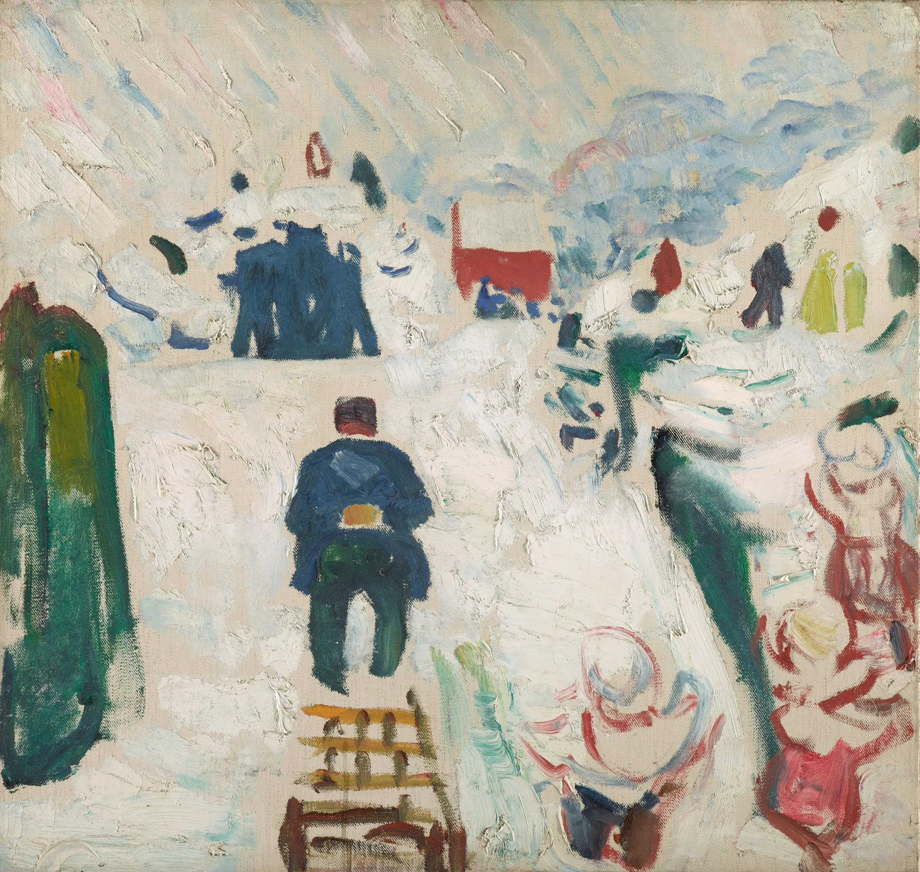 Reproduction du tableau « Homme au traîneau - Edvard Munch » par Alpha Reproduction en peinture à l’huile