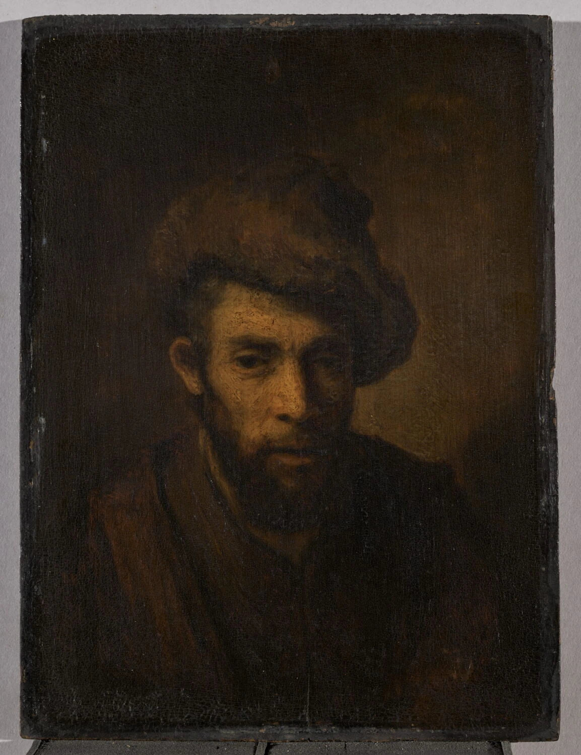 Homme au bonnet fourré — copie ancienne d’après Rembrandt, XVIIIe siècle, Louvre