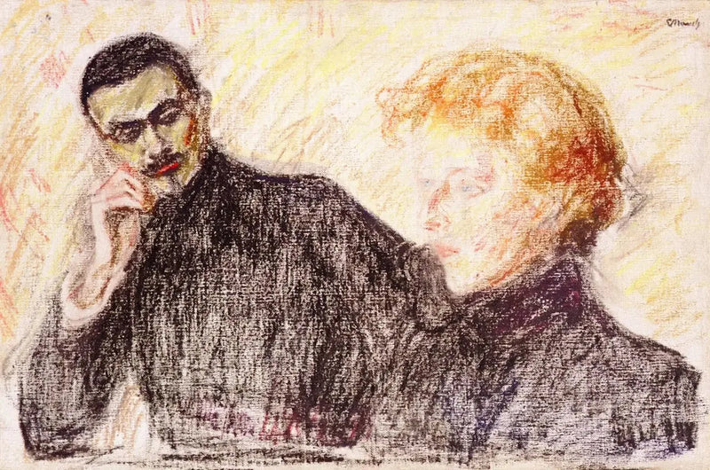Uomo bruno e Donna rossa - Edvard Munch