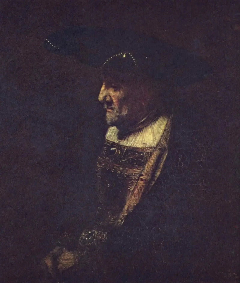 Uomo con un cappello decorato di perle - Rembrandt