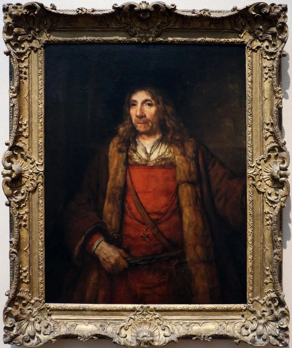 Homme dans un manteau doublé de fourrure - Rembrandt image 2 copie peinte à la main à l’huile