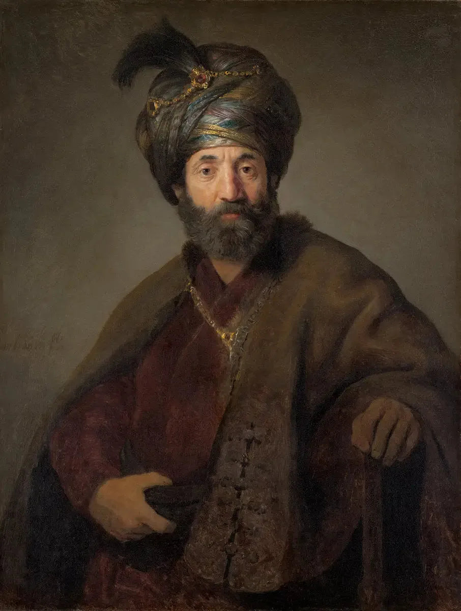 Homme en costume oriental - Rembrandt image 1 reproduction d’œuvre d’art à l’huile
