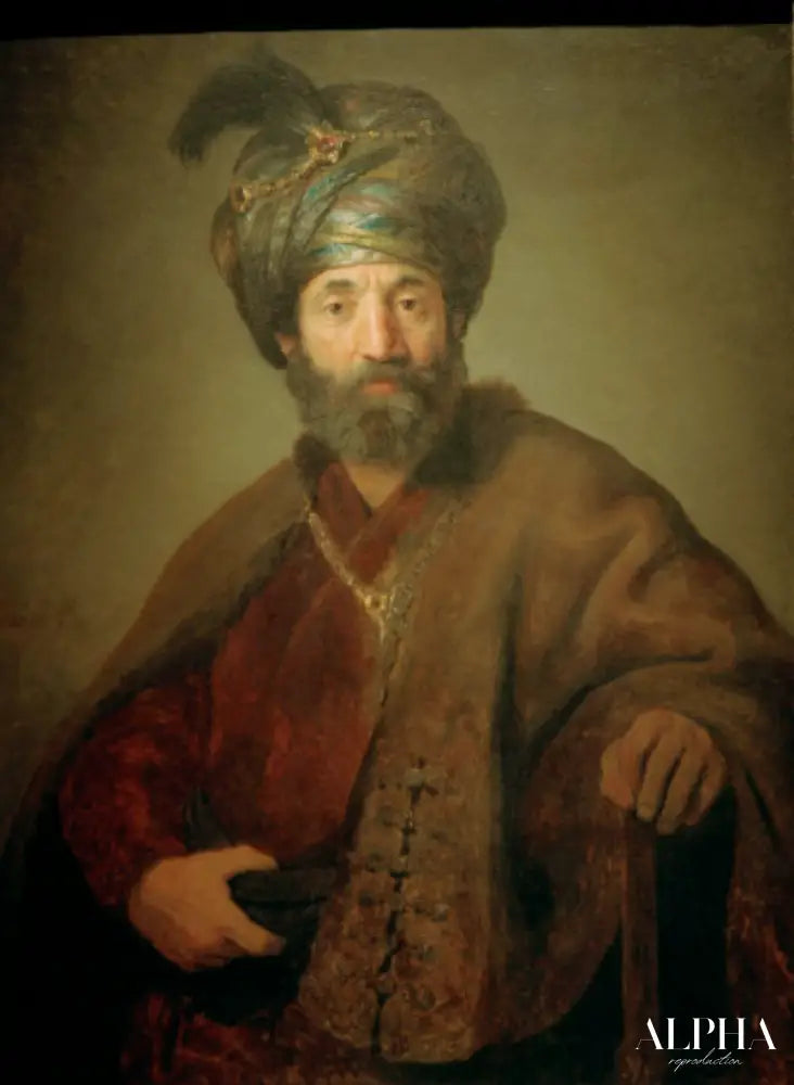 Homme en costume oriental - Rembrandt van Rijn - Reproductions de tableaux et peintures haut de gamme