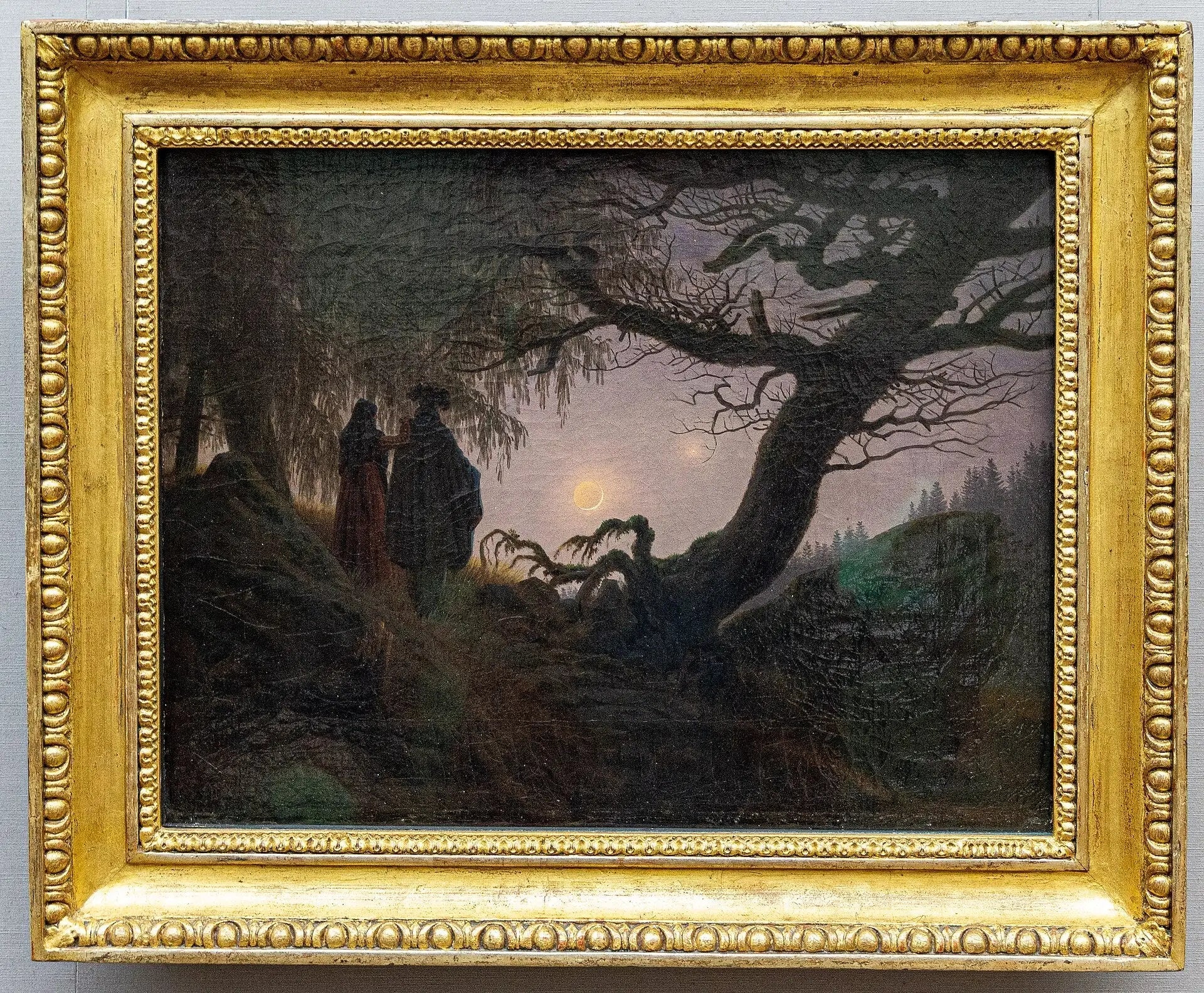 Homme et Femme contemplant la Lune - Caspar David Friedrich image 2 reproduction réalisée par Alpha Reproduction