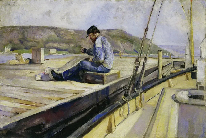 Uomo che ripara una rete - Edvard Munch