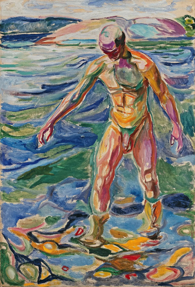 Uomo che si fa il bagno - Edvard Munch