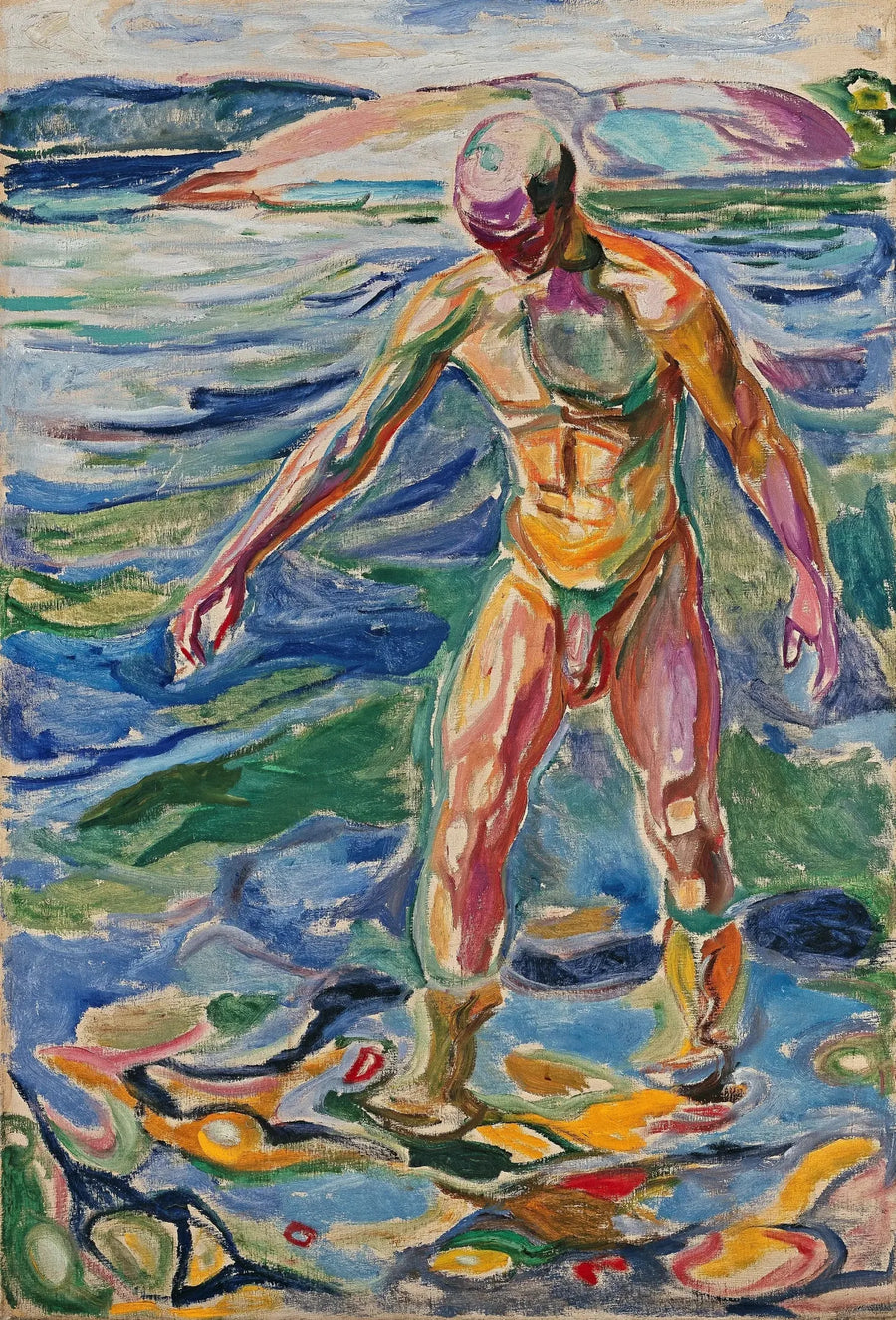 Uomo che si fa il bagno - Edvard Munch