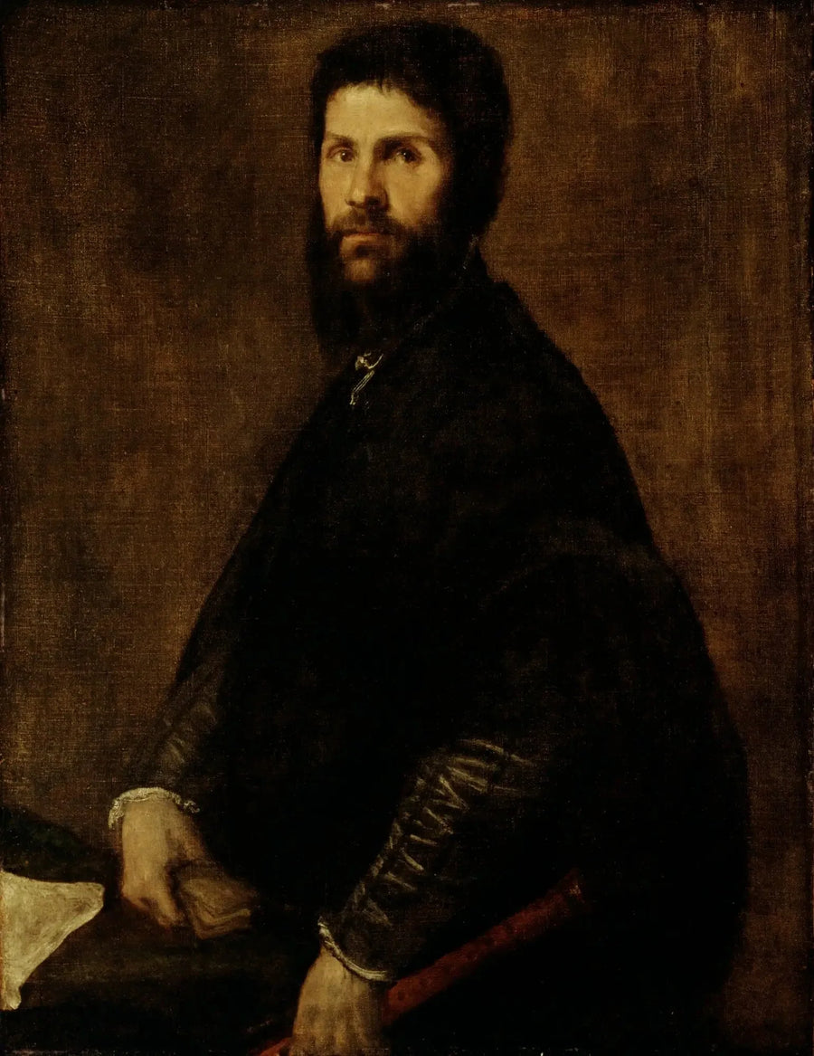 Uomo che tiene una flauto - Titian