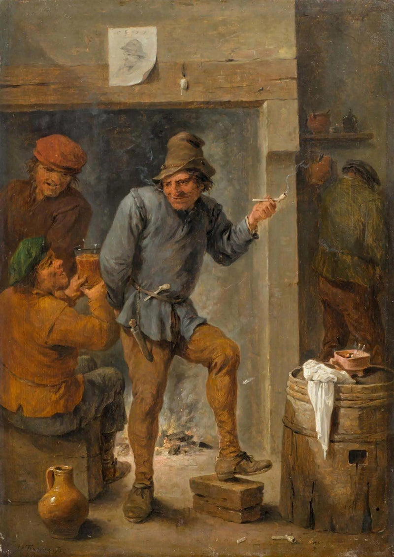 Uomini che fumano e bevono in una taverna - David Teniers il Giovane