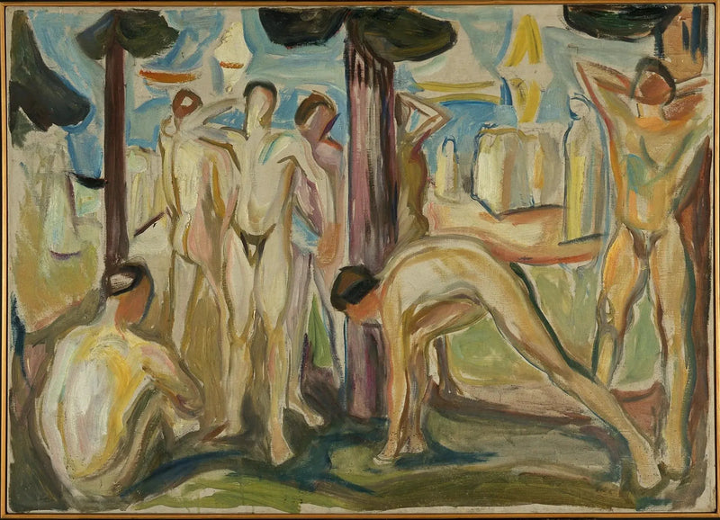 Uomini nudi in un paesaggio - Edvard Munch