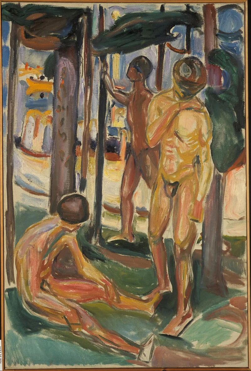 Uomini nudi in un paesaggio - Edvard Munch